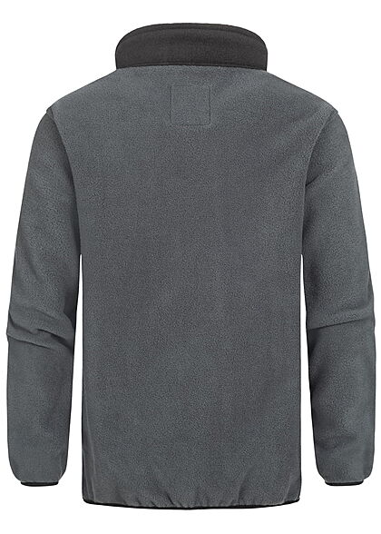 Jack and Jones Junior Jongens Fleecejack met opstaande kraag en 2 zakken blauw