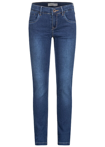 Name it Kids Meisje NOOS Slim Fit Jeans Broek met 5 zakken donkerblauw denim