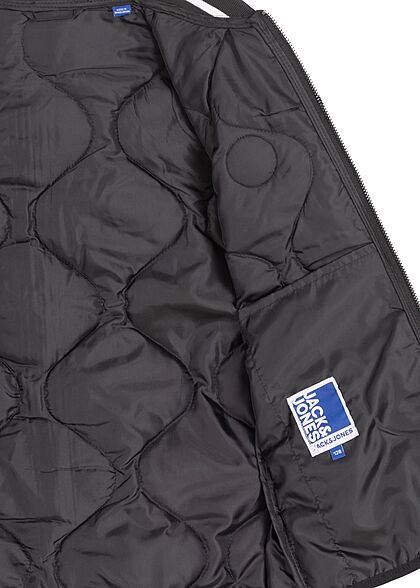 Jack and Jones Junior NOOS Gewatteerde jas met 2 zakken zwart