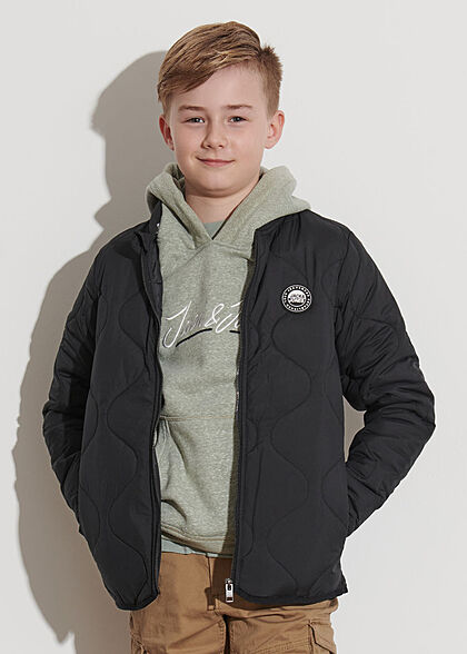 Jack and Jones Junior NOOS Gewatteerde jas met 2 zakken zwart