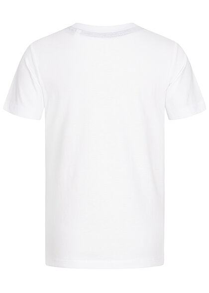 Jack and Jones Junior Jongens Basic T-shirt met logo-opdruk wit