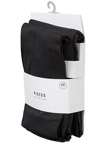 Pieces Dames NOOS 2-pak 40 Denier Panty zwart