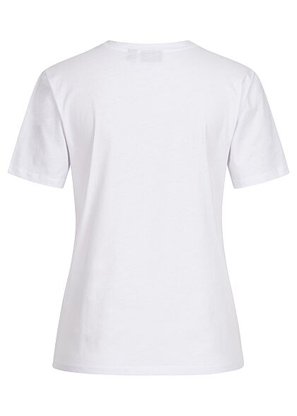 Pieces Dames T-Shirt met 2 gezichten opdruk wit