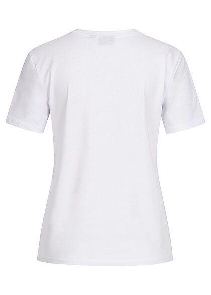Pieces Dames T-Shirt met 3 gezichten opdruk wit