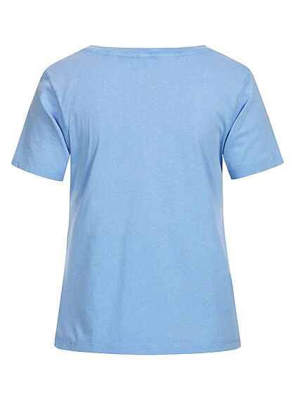 JDY by ONLY Dames NOOS Basic T-Shirt met V-hals blauw