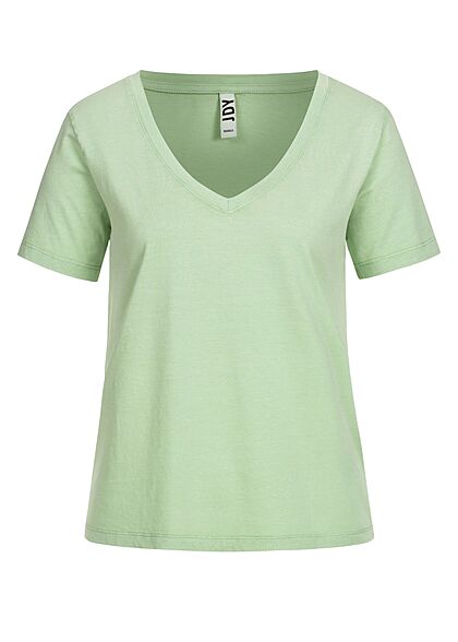JDY by ONLY Dames NOOS Basic T-Shirt met V-hals groen