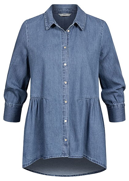 ONLY Dames Blouse Shirt met knopen licht denimblauw - Art.-Nr.: 22010084