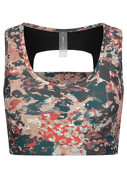 ONLY PLAY Dames Sportbeha Bralette kort topje camouflageopdruk - Art.-Nr.: 22010110