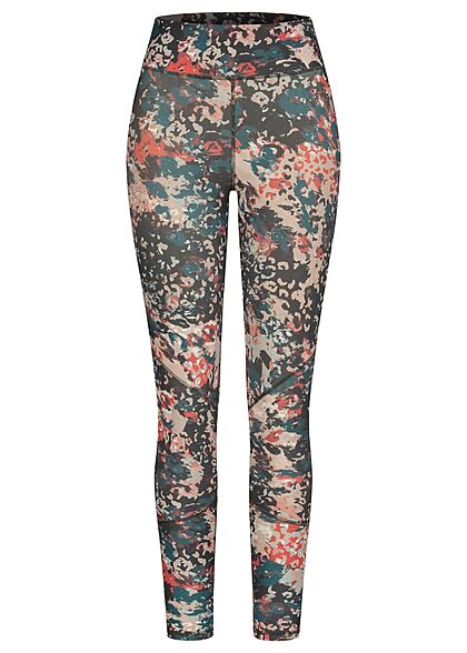 ONLY PLAY Dames Sport Broek Leggings hoge taille donkere schaduw camouflage