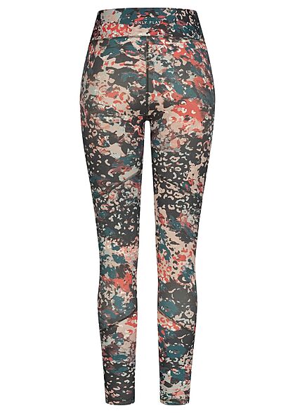 ONLY PLAY Dames Sport Broek Leggings hoge taille donkere schaduw camouflage