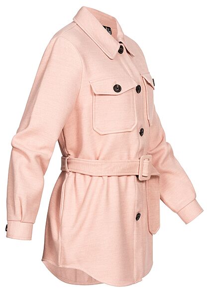Vero Moda Dames Shaket overhemd jasje met riem en 4 zakken roze