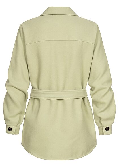 Vero Moda Dames Shaket overhemd jasje met riem en 4 zakken groen