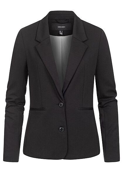 Vero Moda Dames NOOS Slim Fit Jersey Blazer met 2 zakken en knopen zwart