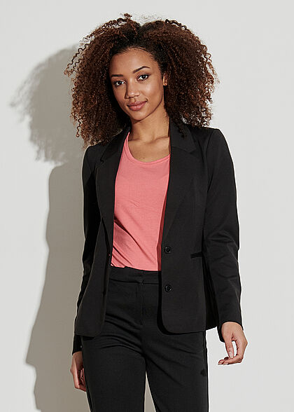 Vero Moda Dames NOOS Slim Fit Jersey Blazer met 2 zakken en knopen zwart