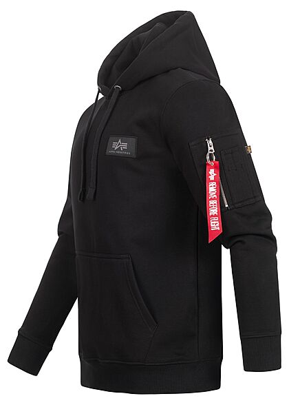 Alpha Industries Heren Hoodie met voorzak en logoprint zwart wit camoflage