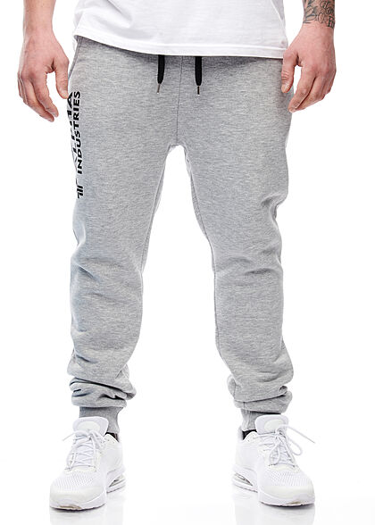 Alpha Industries Heren Basic Sweatbroek met 3 zakken en logoprint grijs