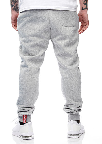 Alpha Industries Heren Basic Sweatbroek met 3 zakken en logoprint grijs