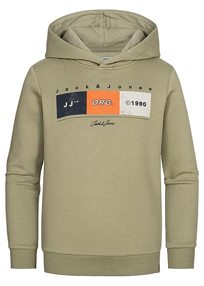 Jack and Jones Junior Basic Hoodie met logo-opdruk groen