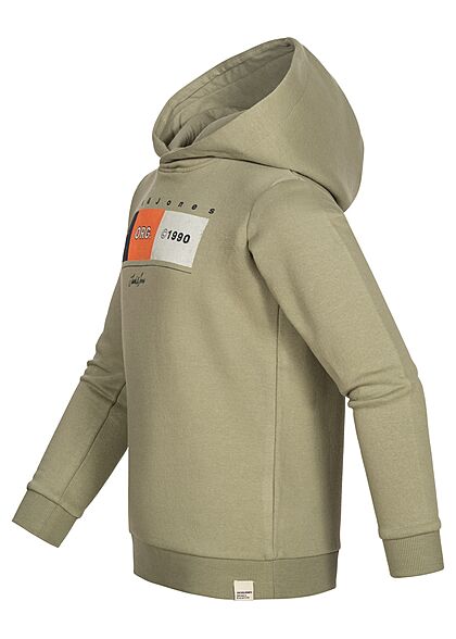Jack and Jones Junior Basic Hoodie met logo-opdruk groen