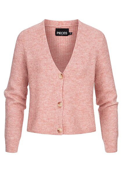 Pieces Dames NOOS Vest met V-hals en knopen roze - Art.-Nr.: 22010268