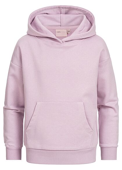 ONLY Kids Meisje Basic Hoodie met voorzak paars