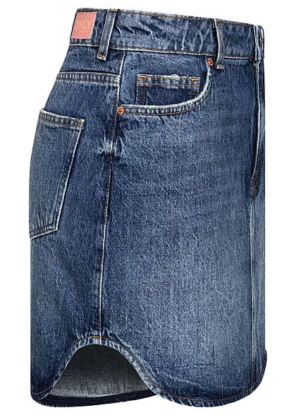 ONLY Dames Denim Rok met hoge taille en 5 zakken medium blauw