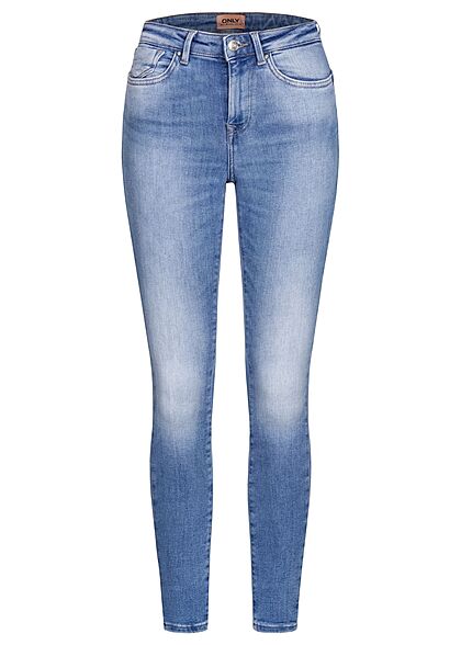 ONLY Dames NOOS Mid-Waist Jeans Broek met 5 zakken blauw