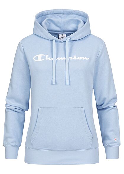 Champion Dames Hoodie met voorzak en logoprint blauw - Art.-Nr.: 22010347