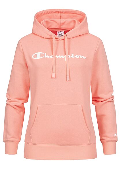 Champion Dames Hoodie met voorzak en logoprint roze - Art.-Nr.: 22010348