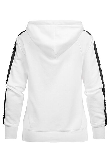 Champion Dames Hoodie met voorzak en logo op de zijkant wit