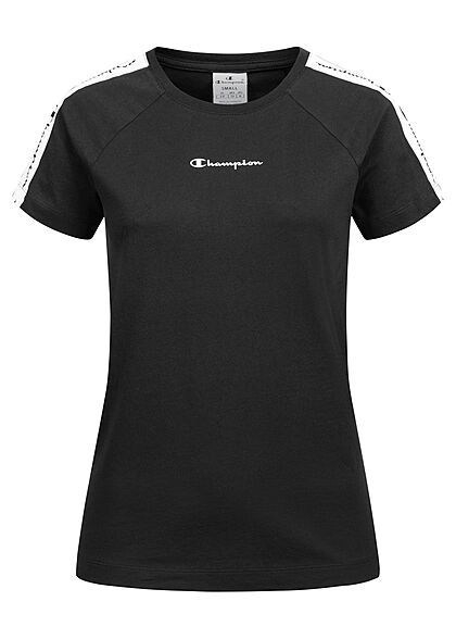 Champion Dames T-Shirt met logo op de zijkant zwart
