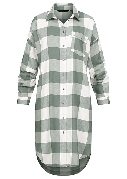 Vero Moda Dames Oversized Shirt geruit patroon groen - Art.-Nr.: 22010401