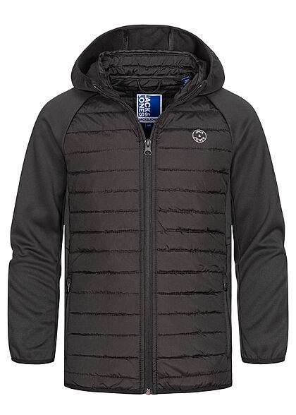 Jack and Jones Junior NOOS Overgangsjas met kap en 2 zakken zwart