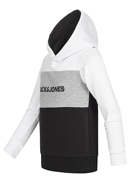 Jack and Jones Junior NOOS Hoodie met logo-opdruk wit zwart grijs