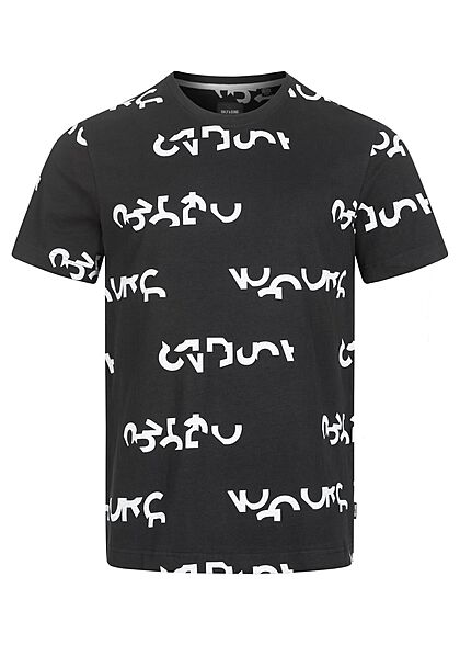 ONLY & SONS Heren T-Shirt met all over logo-opdruk zwart