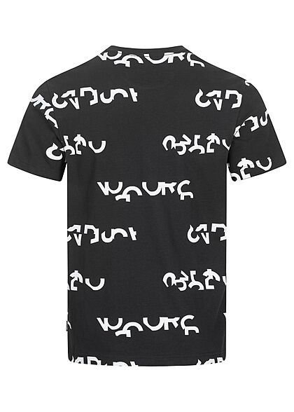 ONLY & SONS Heren T-Shirt met all over logo-opdruk zwart