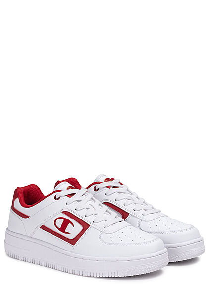 Champion Heren Lage Sneaker met Logo 2-kleurig wit en rood