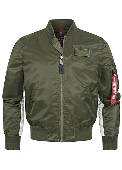 Alpha Industries Heren Nylon Bomberjack met 2 zakken donkergroen