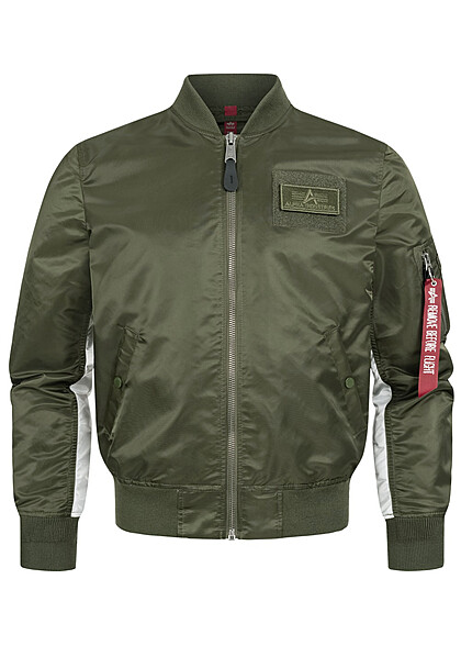 Alpha Industries Heren Nylon Bomberjack met 2 zakken donkergroen