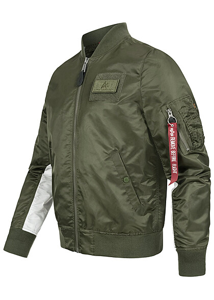 Alpha Industries Heren Nylon Bomberjack met 2 zakken donkergroen