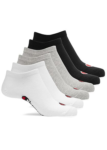 Champion Heren 3-pack Basic Sneaker Sokken met logo grijs wit zwart - Art.-Nr.: 22020092