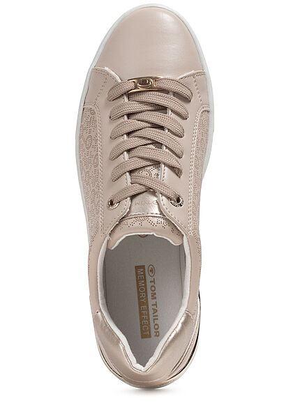 Tom Tailor Dames Kunstleren Sneaker met Memory Foam beige