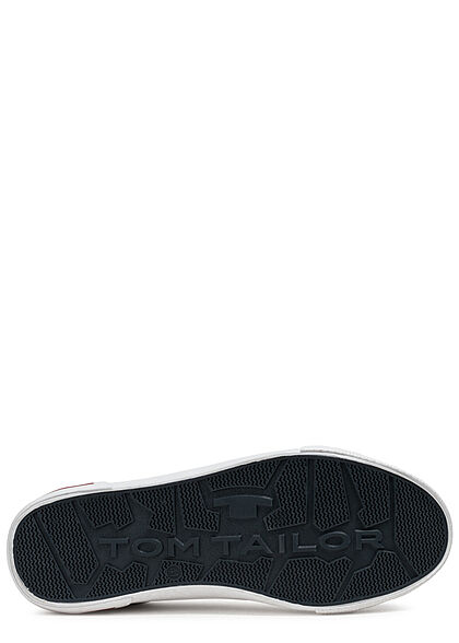 Tom Tailor Heren Kunstleder Sneaker met veters wit