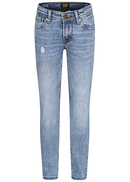 Jack and Jones Junior NOOS Slim Fit Jeans Broek met 5 zakken blauw denim - Art.-Nr.: 22020395