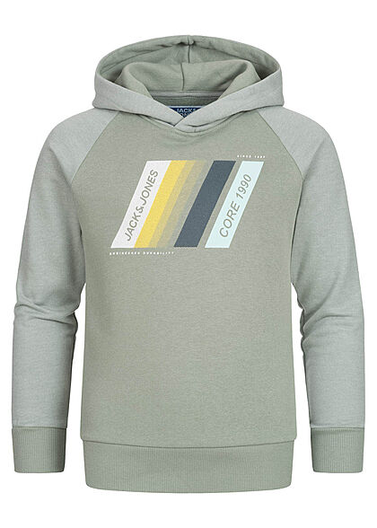 Jack and Jones Junior Jongens Hoodie met logo-opdruk grijs