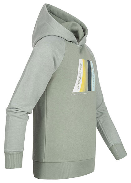 Jack and Jones Junior Jongens Hoodie met logo-opdruk grijs