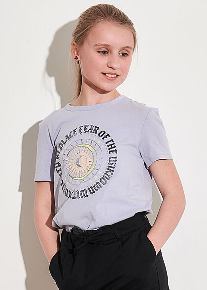 ONLY Kids Meisje T-Shirt met logo-opdruk blauw