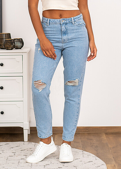 ONLY Dames NOOS Jeans Broek met 5 zakken hoge taille lichtblauw