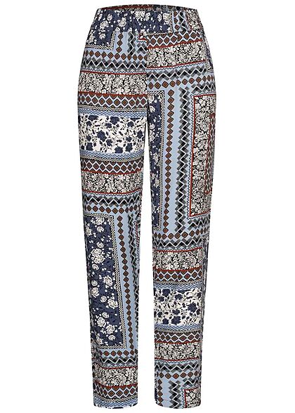 JDY by ONLY Dames Viscose Broek met Print blauw