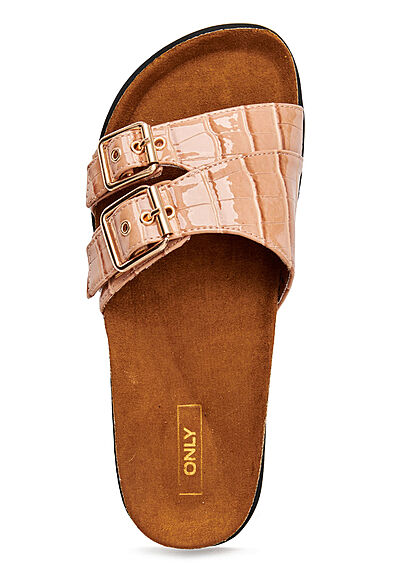 ONLY Dames Kunstleren sandalen met dubbele riem lichtroze